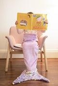 Mermaid Tail Cozy Blanket Plush Solid Purple Sequin Tail 9482