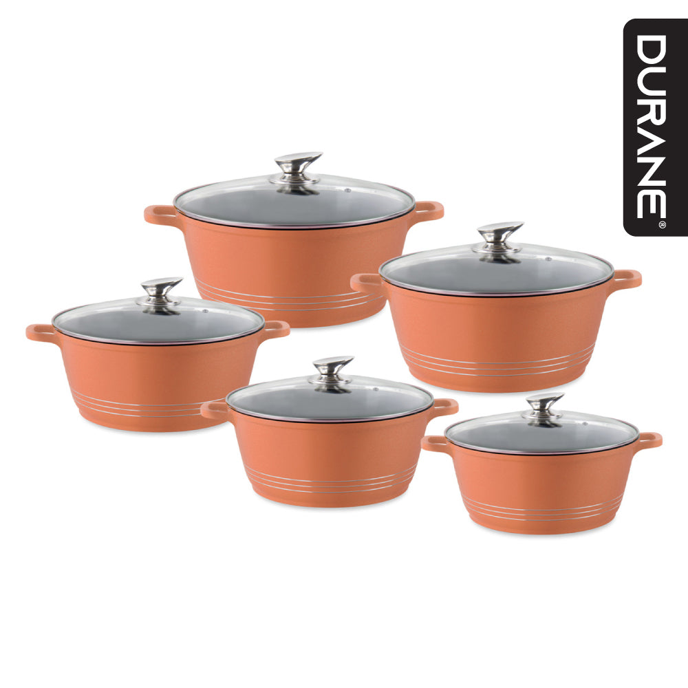 Durane Die Cast Stock Pot Set of 5 Copper 9630