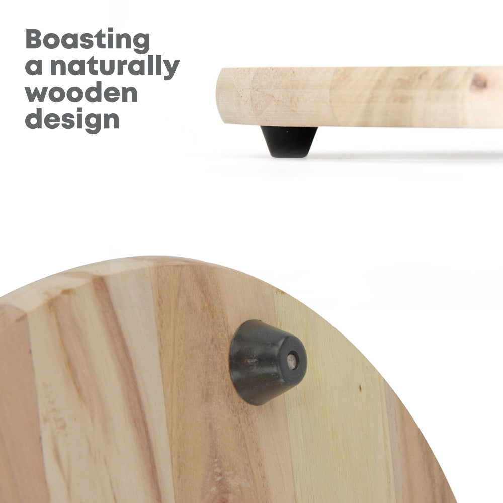 Round Wooden Chapati Roti Chopping Board 29cm Diameter 3.5cm Thick SKU 9909