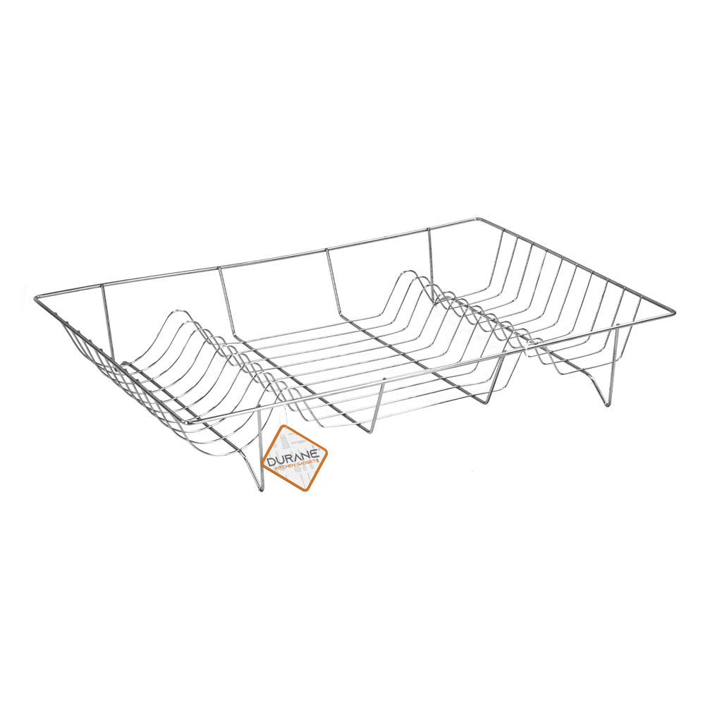 SQ Durane Metal Chrome Kitchen Dish Drainer 48 x 32 x 8 cm, SKU 9980