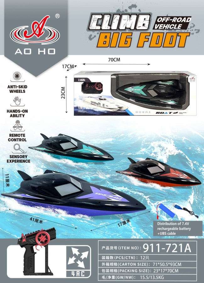 911-721A 1:10 Remote Control Racing Boat Rechargeable