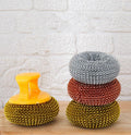 Kitchen Steel Scourers with Plastic Handle 2pcs 3.5 x 8 cm Assorted Colours 6974