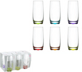 Damla Glass Drinking Tumbler 390cc Set of 6 Coloured Glass DAM390