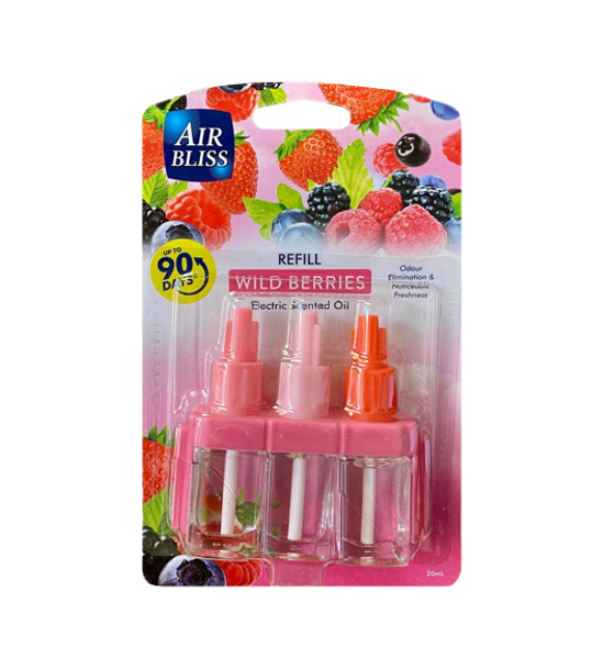 Air Bliss Air Freshener Scented Oil Plug In Refill 20ml Wild Berries AWB