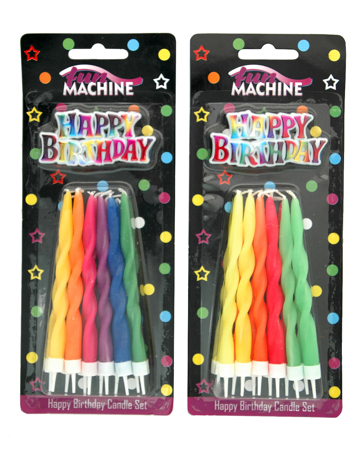 Assorted Curly Twist Birthday Candles (Pack of 12)