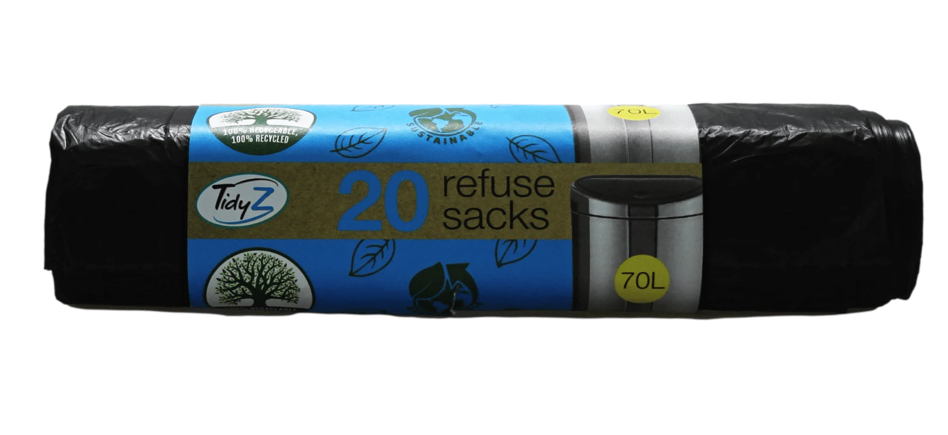 Refuse Sacks Bin Bags 70 Litre Roll of 20 B0248A