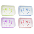 Bathroom Smiley Face Plastic Soap Dish Holder Box 13 x 9 cm  Assorted Colours 5057