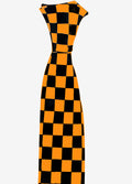 Black and Orange Checkered Neck Tie