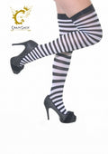 Crazy Chick Black/White Stripe Stockings