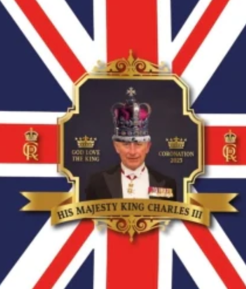 Coronation "His Majesty King Charles III" Traditional Union Jack Plastic Tray 40 x 26cm 821629