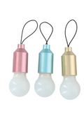 LED Light Bulb Keychain Pull Switch 5.5cm Multicolour Auto-Change SKU 9982