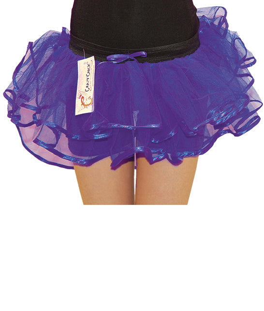 Crazy Chick Girls 3 Layer Purple Burlesque Tutu Skirt