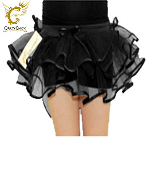 Crazy Chick Girls 3 Layers Black Burlesque Tutu Skirt