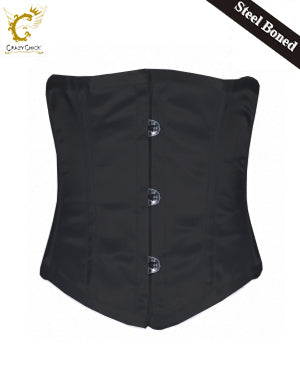 Crazy Chick Black Steel Bone Waist Cincher
