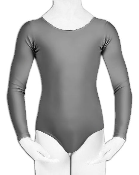 Crazy Chick Girls Shiny Lycra Grey Leotard