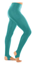 Crazy Chick Girls Shiny Jade Green Stirrup Leggings
