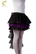 Crazy Chick Adult Long Tail Black Purple Burlesque Tutu Skirt