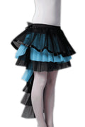 Crazy Chick Adult Long Tail BlackTurquoise Burlesque Tutu Skirt