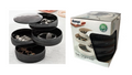 Taki Round 4 Tier Plastic Jewellery Accessory Organiser 12 x 11 cm Ribbed Design Black D07416