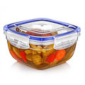 Square Clear Plastic Food Storage Container with Sealing Lid 1500ml D30104