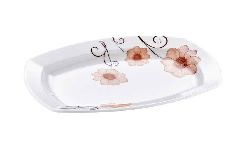 Melamine Oval Service Tray Dinner Plate 15 x 21 cm Assorted Designs ALBDKR211