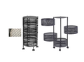 Metal Mesh 4 Tier Multipurpose Organiser Rack with Wheels 31 x 30.5 x 72.5 cm Black DL1001