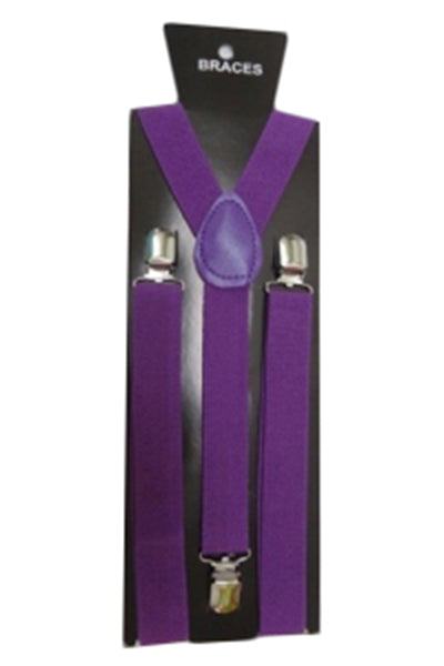 Wickedfun Purple Plain Braces 2.5 cm