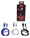 Honyu Phone Charger Cable Micro USB 100cm Assorted Colours 5481