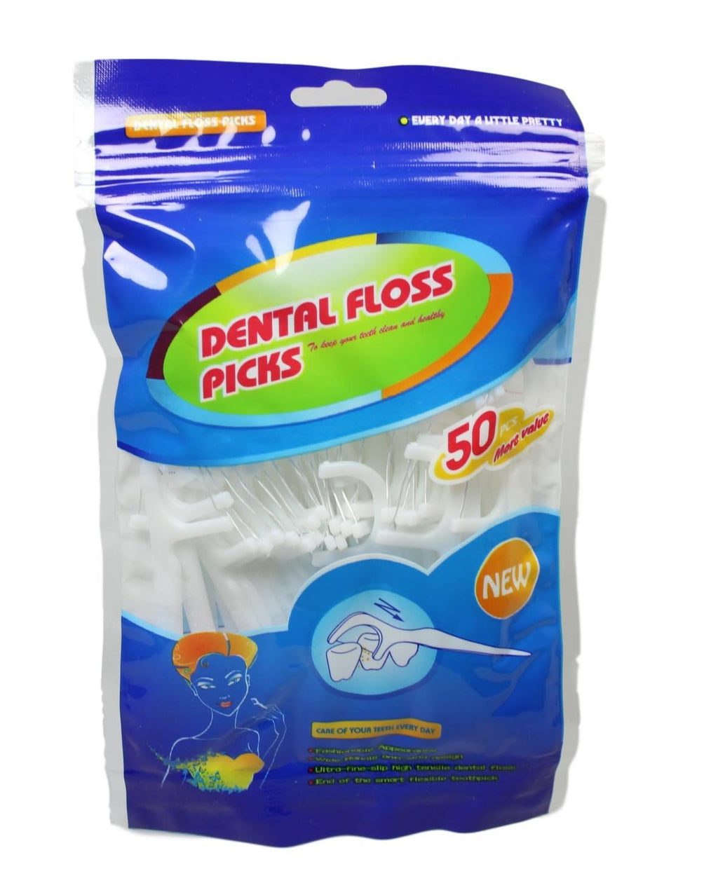 Smart Flexible Dental Floss Picks Care And Cleaner Teeth Ultra Fine Strip 50 Packs 5239