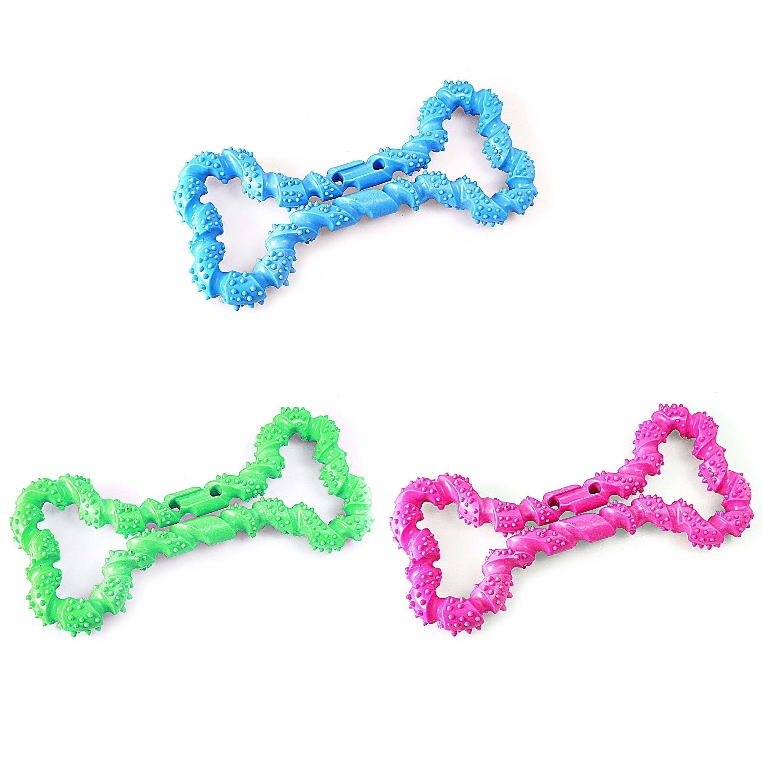 Pet Dog Toy Silicone Bone 18 cm Assorted Colours 2935