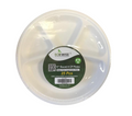 Disposable Compostable Eco-Bio Bagasse Sugarcane Round 4 Compartment Tray 11" EC1482