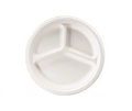 Disposable Compostable Eco-Bio Bagasse Sugarcane 3 Compartment Plates 10" Pack of 8 EC1963