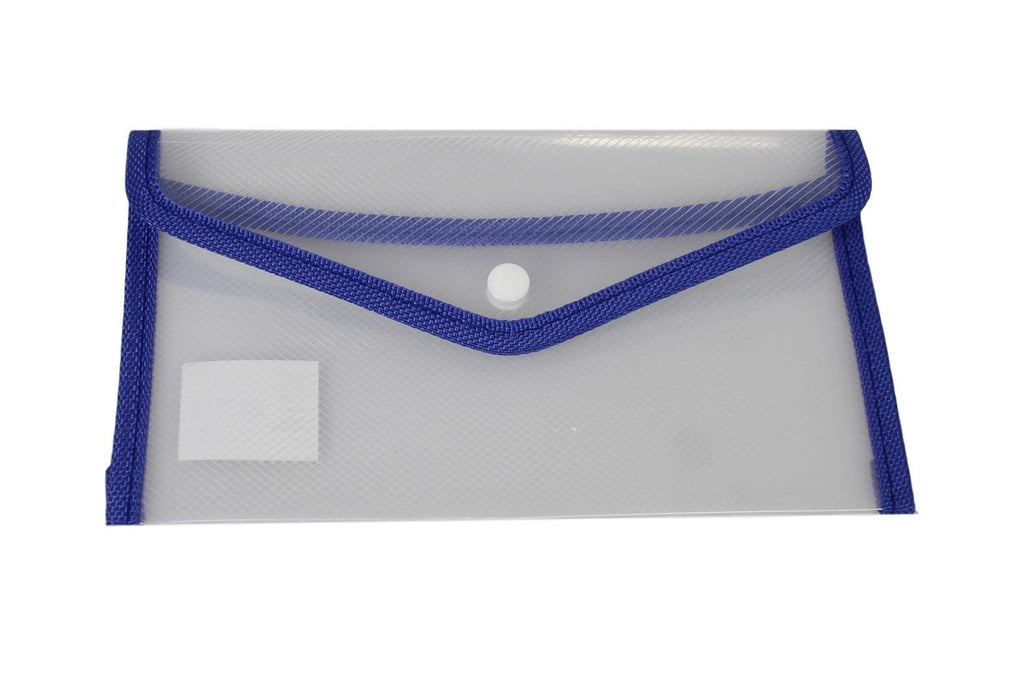 Small Plastic Stud Document Wallet File Folder 22 x 12 cm Assorted Colours 5387