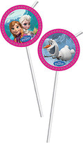 Frozen Straws with Decals Pack of 6