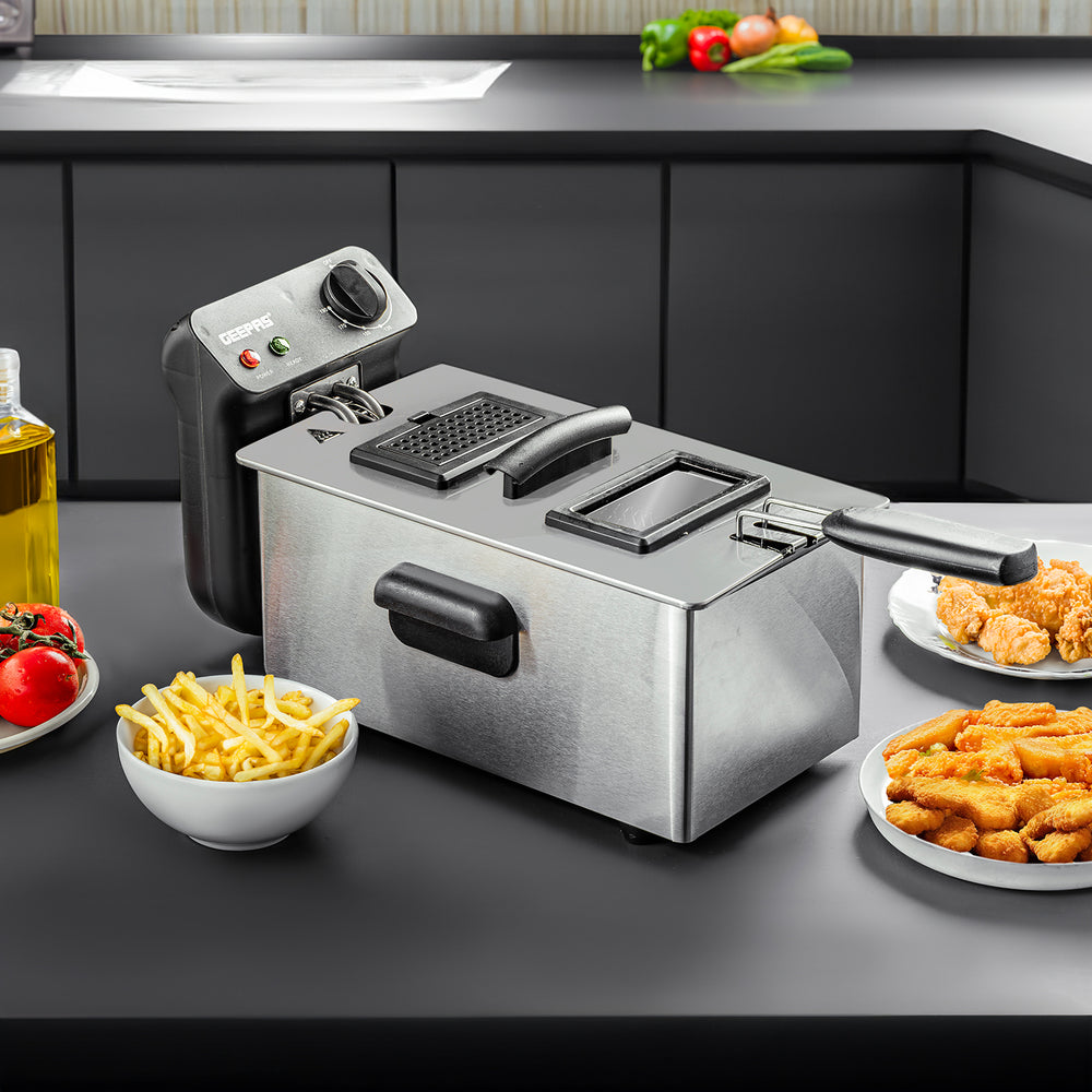 Stainless Steel Deep Fat Oil Chips Fryer with Viewing Window 3L GDF36011UK
