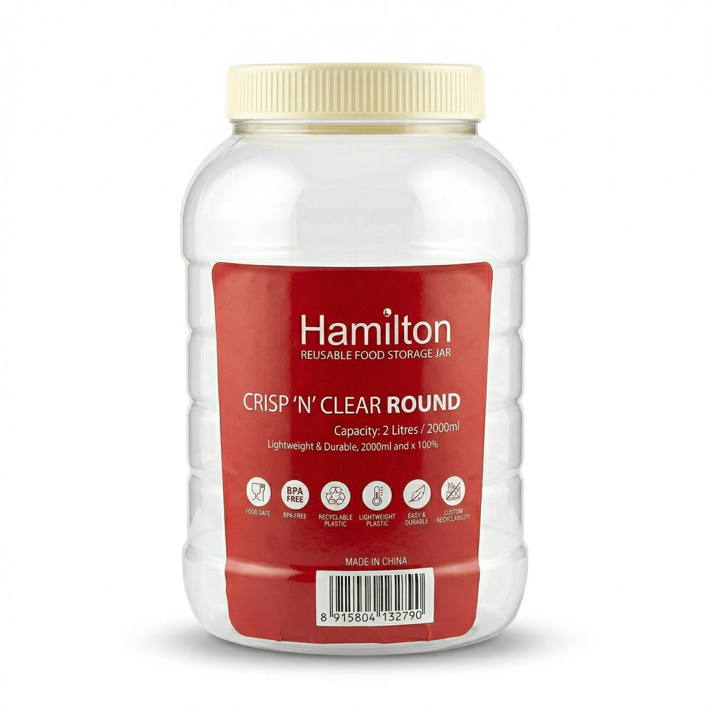 Round PET Jar 2000ml Transparent Storage Container SKU MX1730