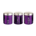Gems Airtight Food Canister Set 3pc Amethyst 10 x 12cm 953