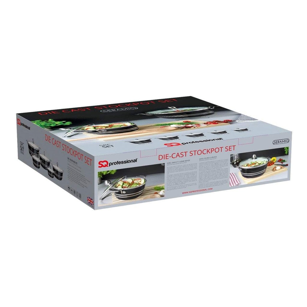 Seramiq Metallic Diecast Stockpot Set 5 Pc Onyx 4717