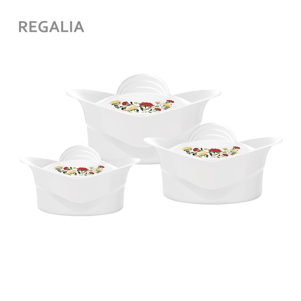 SQ Professional Regalia Insulated Casserole Set of 3 White 1000-1500-2500ml 5768