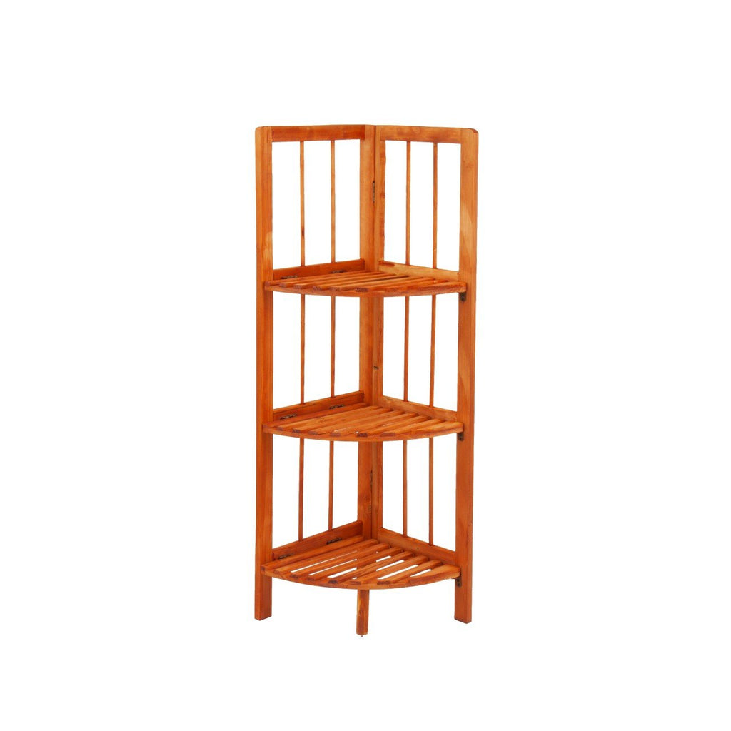 Wooden Corner Rack Maple 3 Tier 28cm x 26 x 85cm 8790