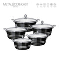 Seramiq Metallic Diecast Stockpot Set 5 Pc Onyx 4717