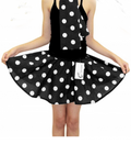 Crazy Chick Girls Black White Polka Dot Skirt