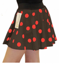 Crazy Chick Girls Brown Red Polka Dot Skirt