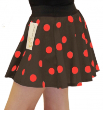 Crazy Chick Girls Brown Red Polka Dot Skirt