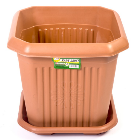N0. 6 Plastic Square Indoor Outdoor Garden Home Plant Pot With Base H3272