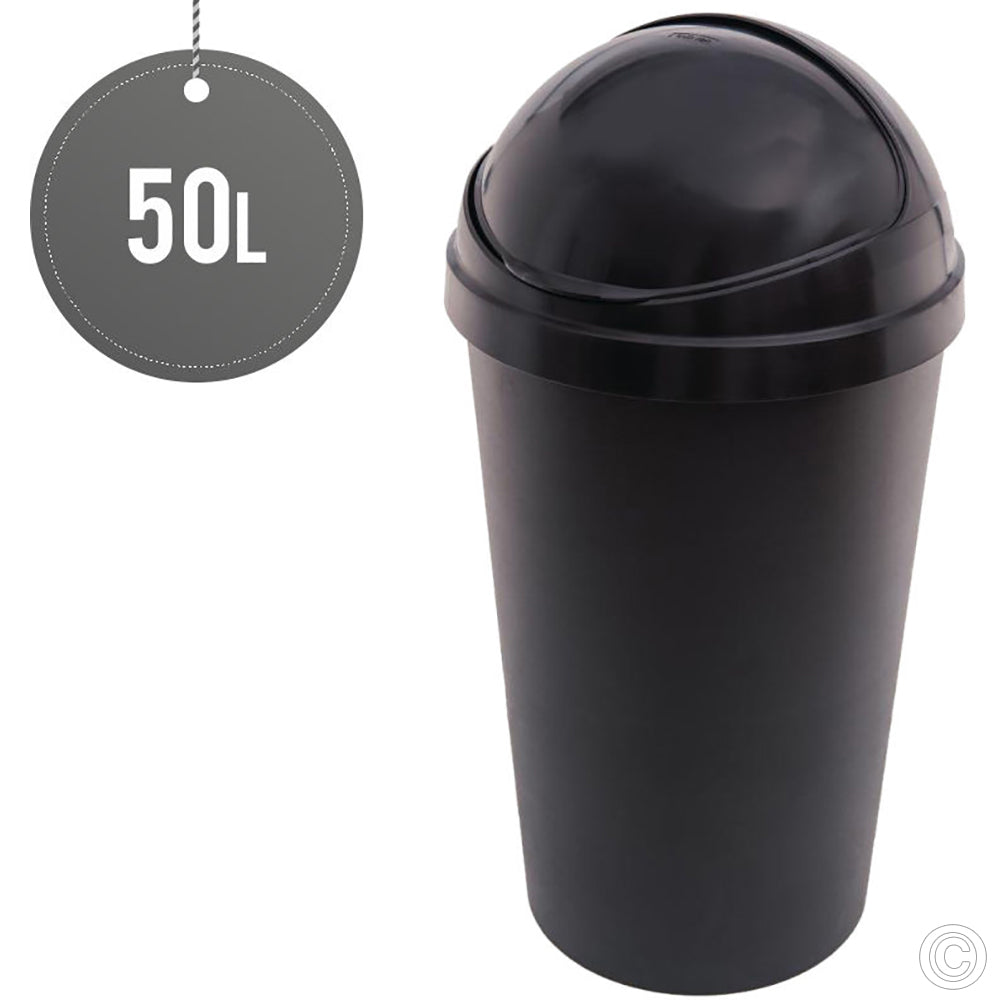 HDR Bullet Bin With Sliding Lid 50 Litre Black HD1359BLACK A