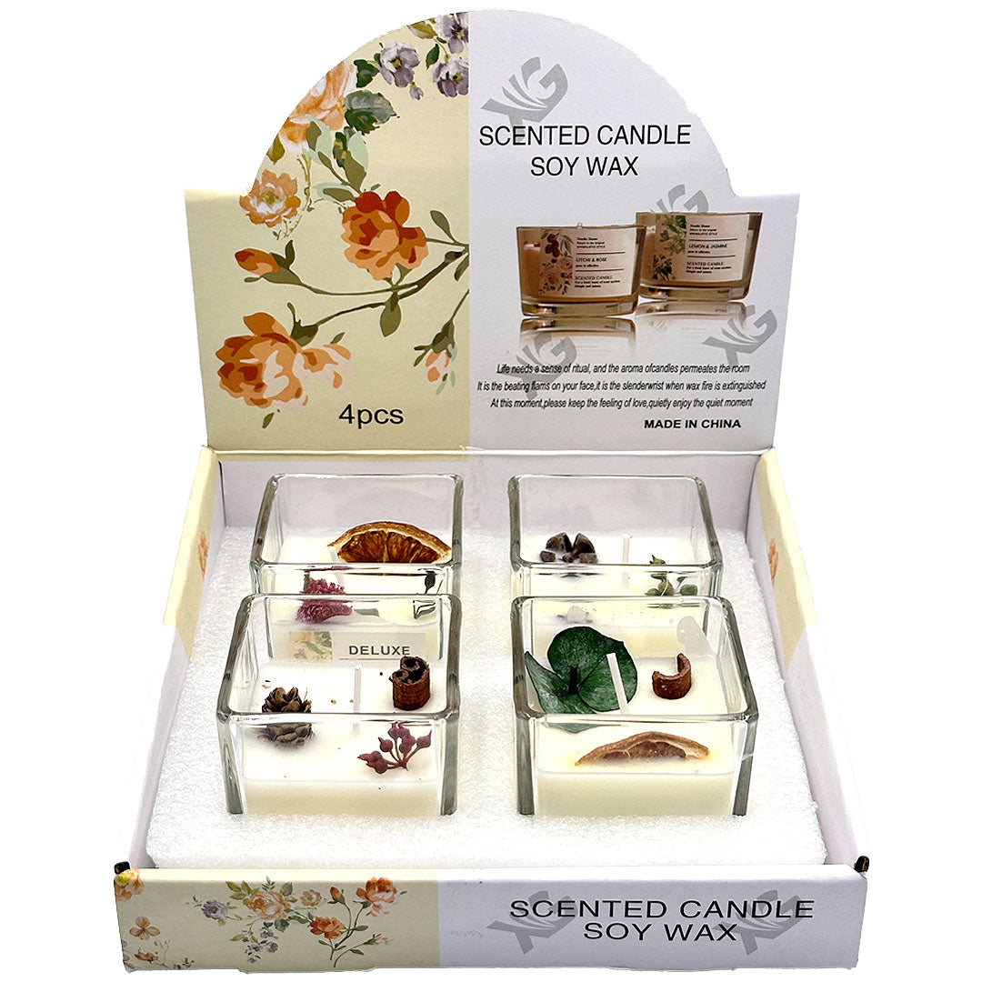 HS-72702 Lemon & Jasmine Scented Candle Soy Wax