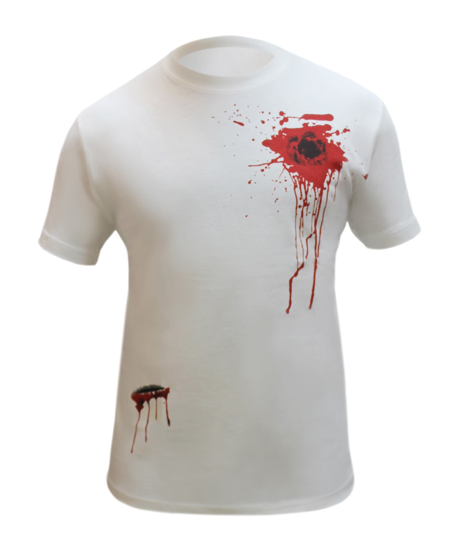 Wickedfun Halloween White Bullet Wound and Scar Printed TShirt