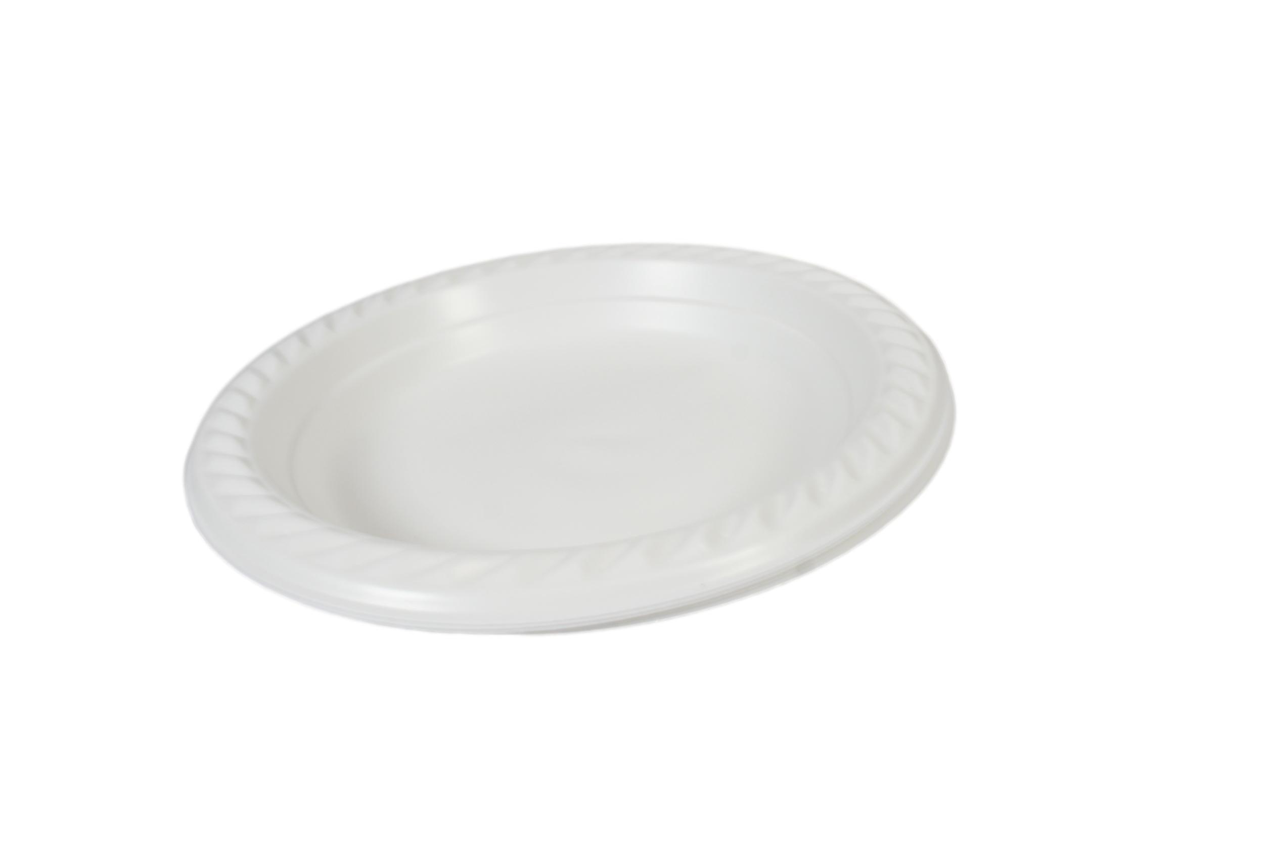 7" Disposable White Plastic Plate Pack of 25 THL2453