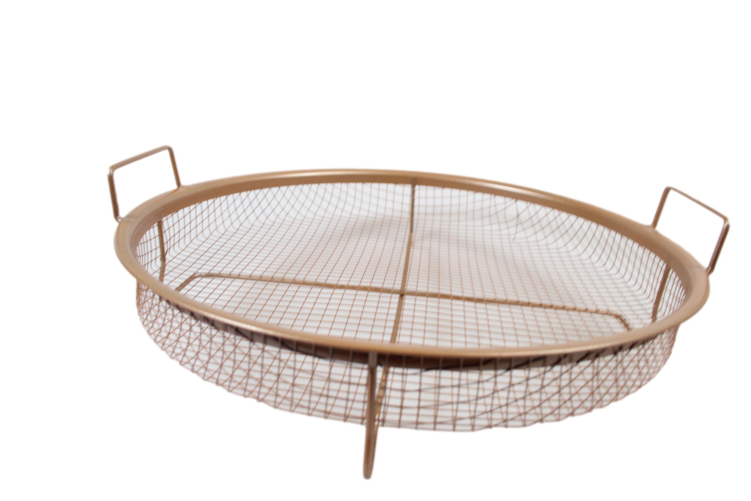 Round Copper Crispy Oven Tray Set of 2 30 x 5 cm 6621